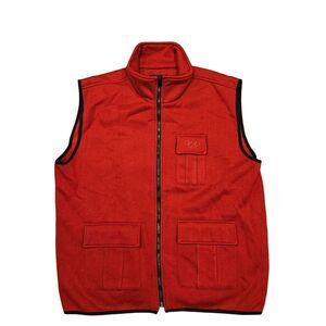 Rooky Brand 3 Pocket 100% Acrylic Tomato Red Vest Frnt Zipper Men's Size XXL 2XL